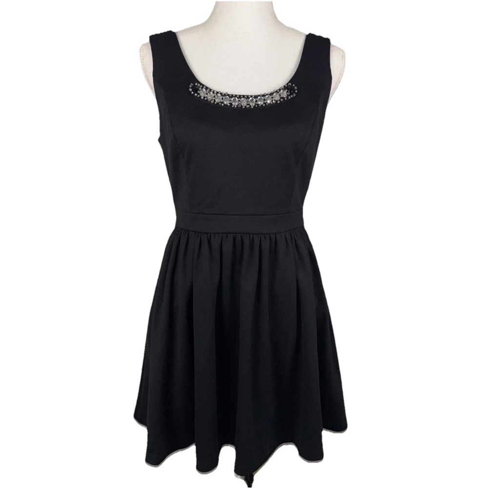Princess Vera Wang‎ Party Dress Medium Black Jewel Neck Fir & Flare Pockets